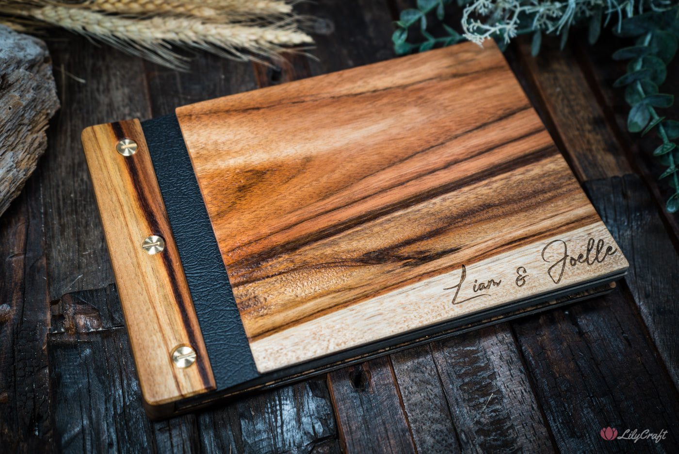 wooden menu folders