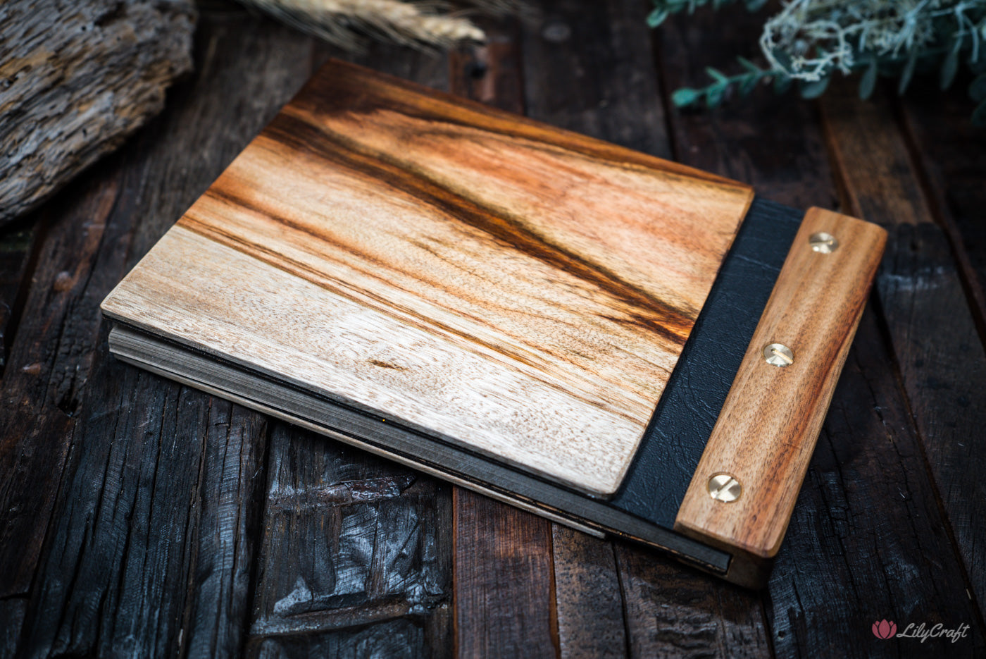 wooden cover books