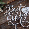 Best Day Ever Wedding Cake Topper Love Heart Cake Topper, Cake Sign, Cake Decoration, Personalised Custom Laser Engraved Cake Topper.