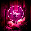 light up pink neon led wedding cake topper