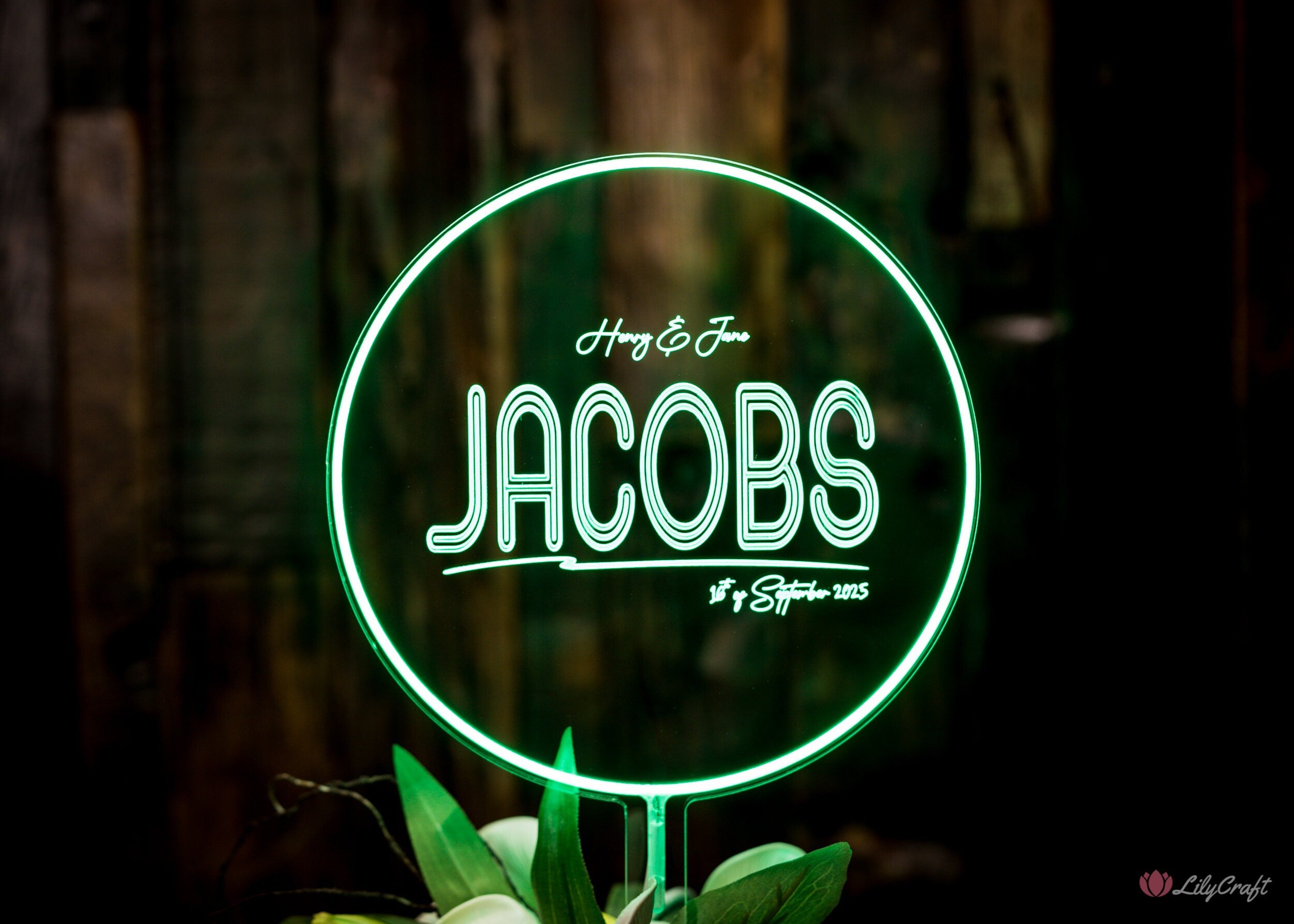 retro green cake topper