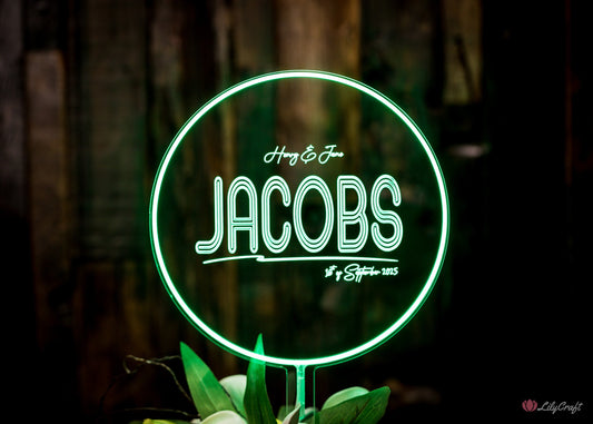 retro green cake topper