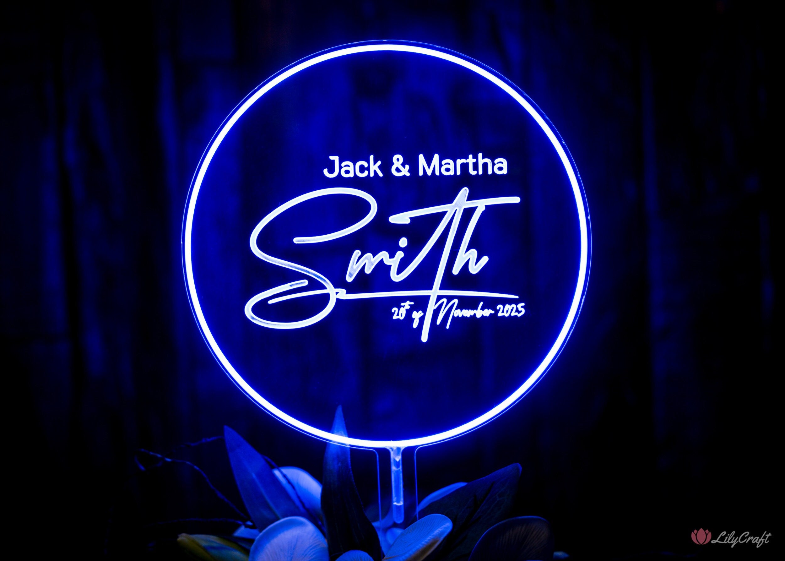 bright blue light up cake topper