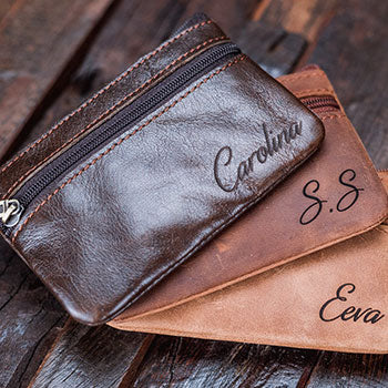 Personalised Leather Coin Purses