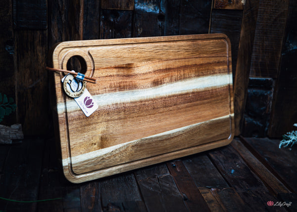 SMALL BBQ STEAK CUTTING BOARDS ACACIA WOOD