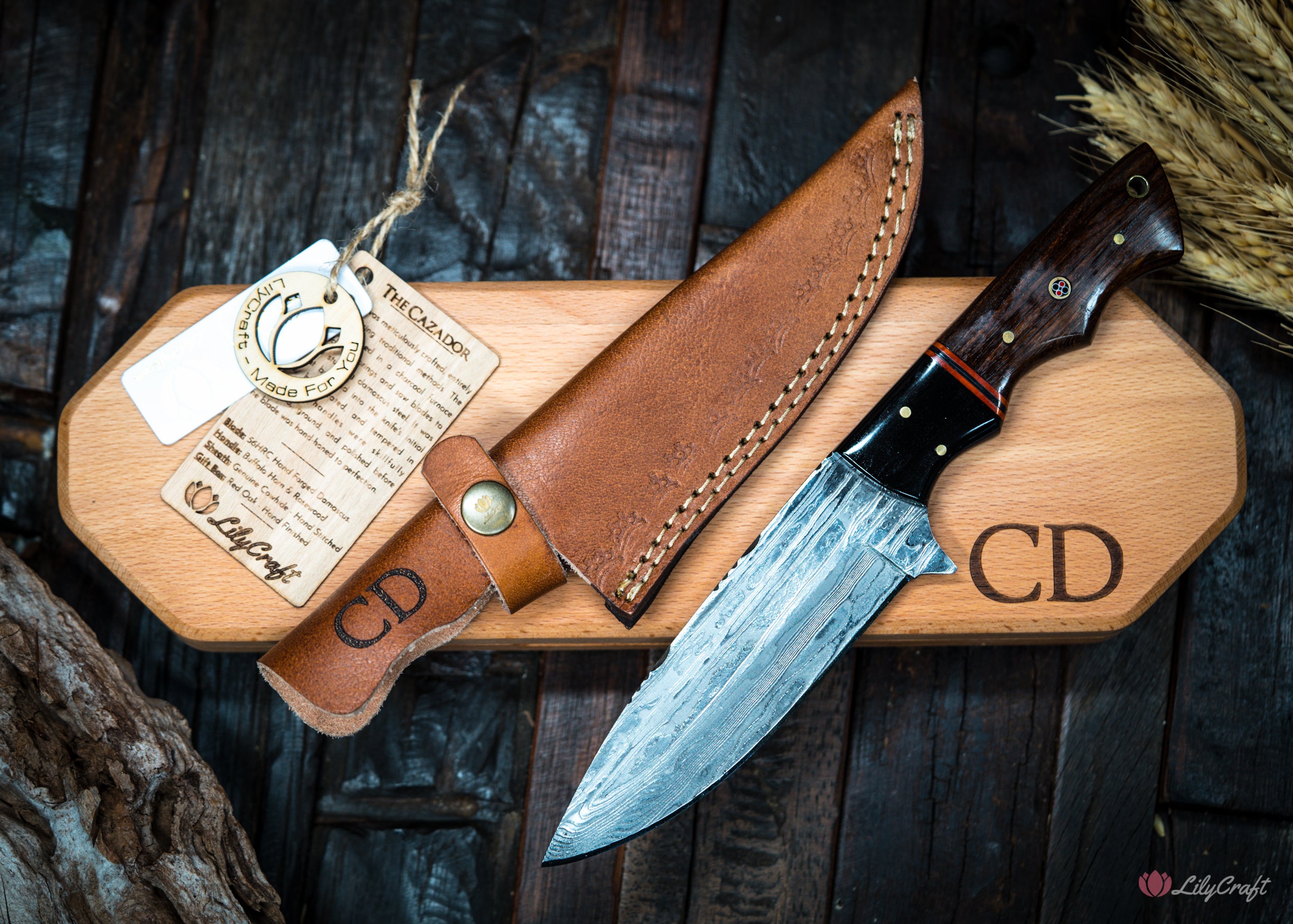 Hand discount forged knife with handmade leather sheath