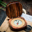 Handcrafted wooden compass with Tiger Myrtle wood 