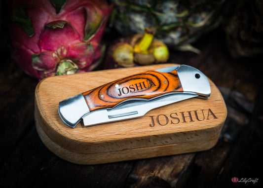 personalised fruit knife pocket knife gift for him