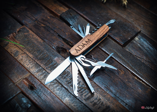 Personalised Swiss Pocket Knife Gift – Engraved Multi Tool for Men