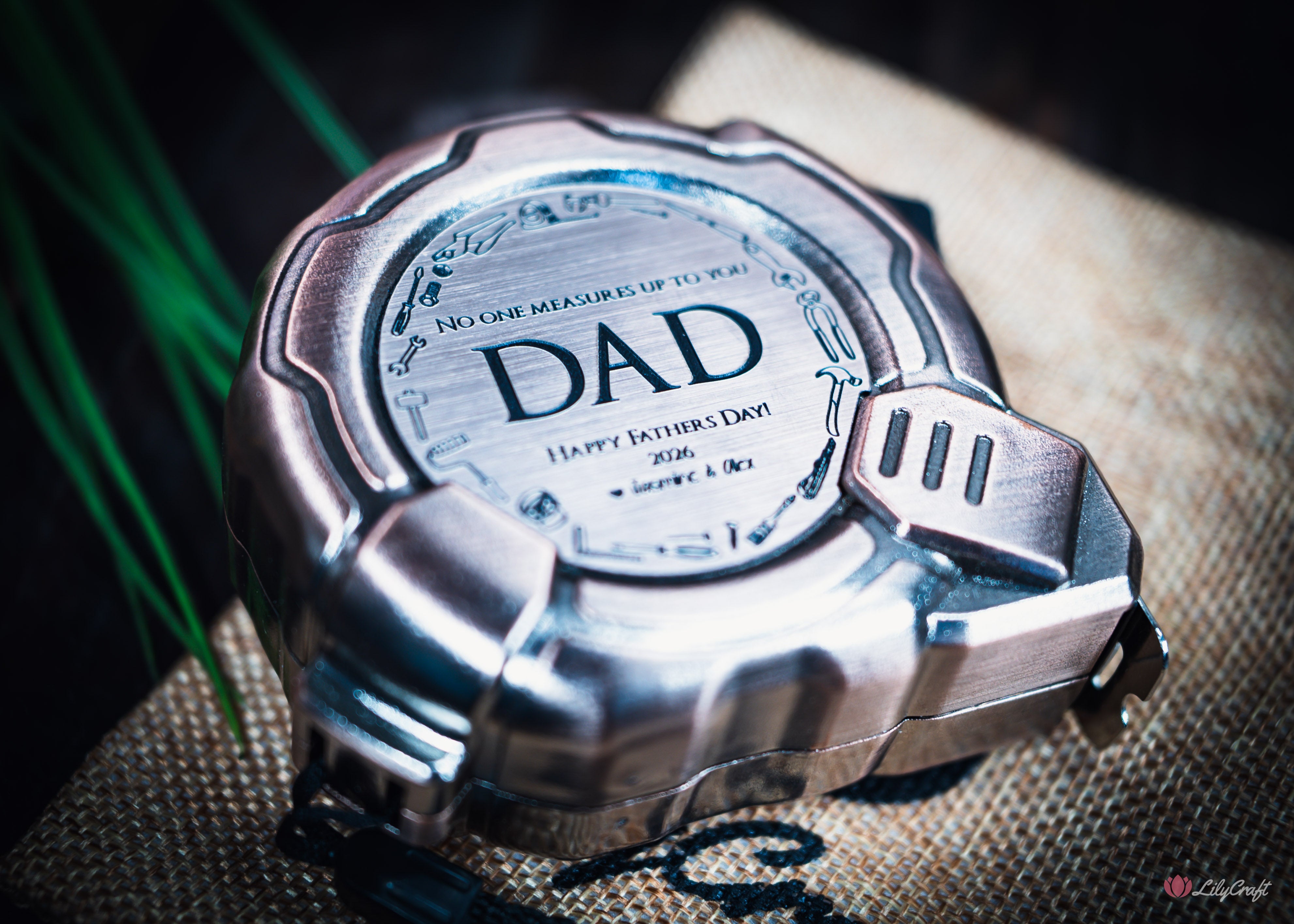 large engraved tape measure gift for him