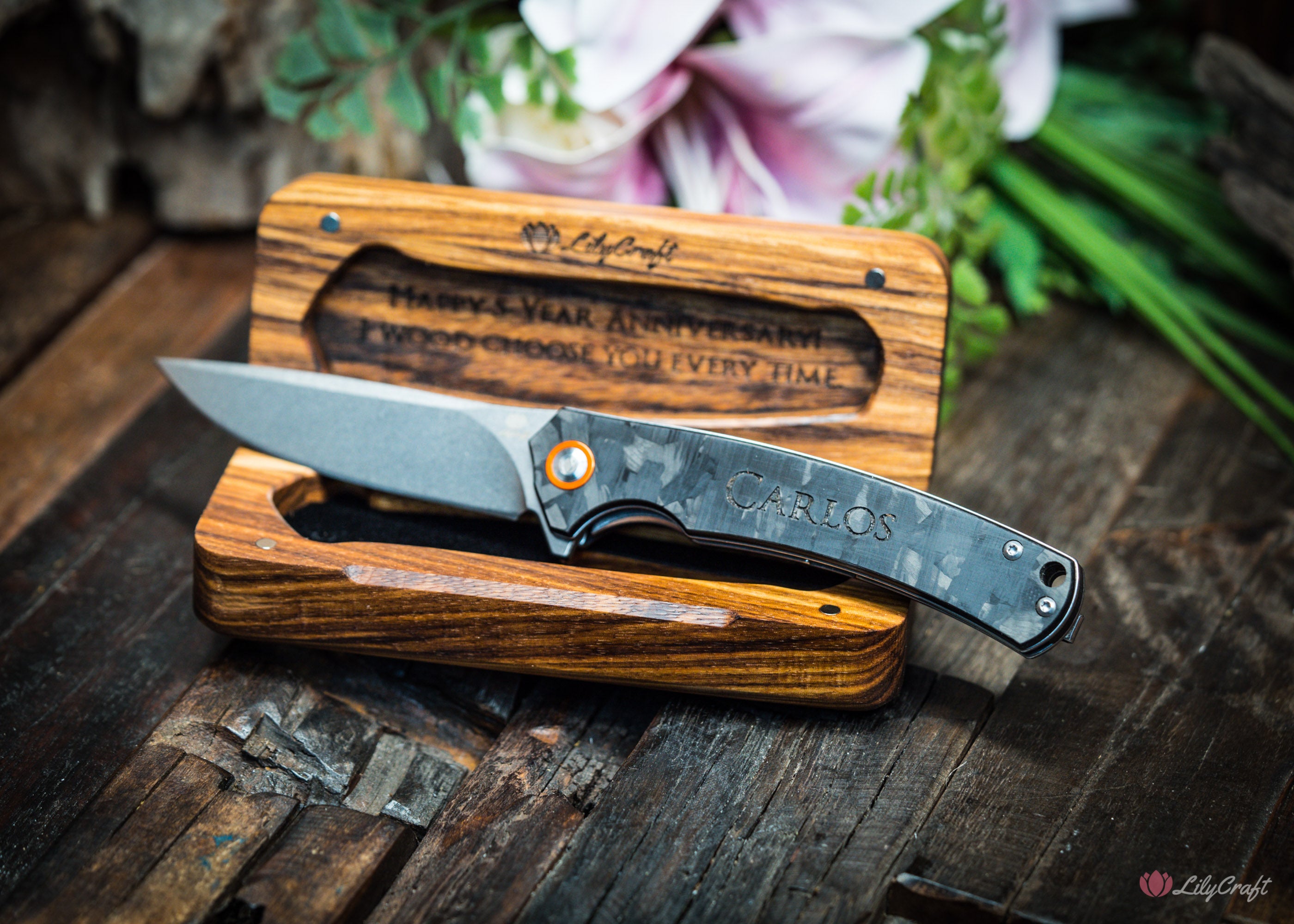 Custom pocket knife with engraving options