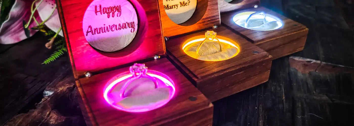 unique wedding ring boxes, light up engagement led ring box