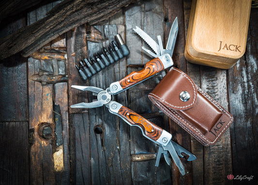 Multi Tool Pliers Gift for Him – Knife, Screwdrivers, Bits & More