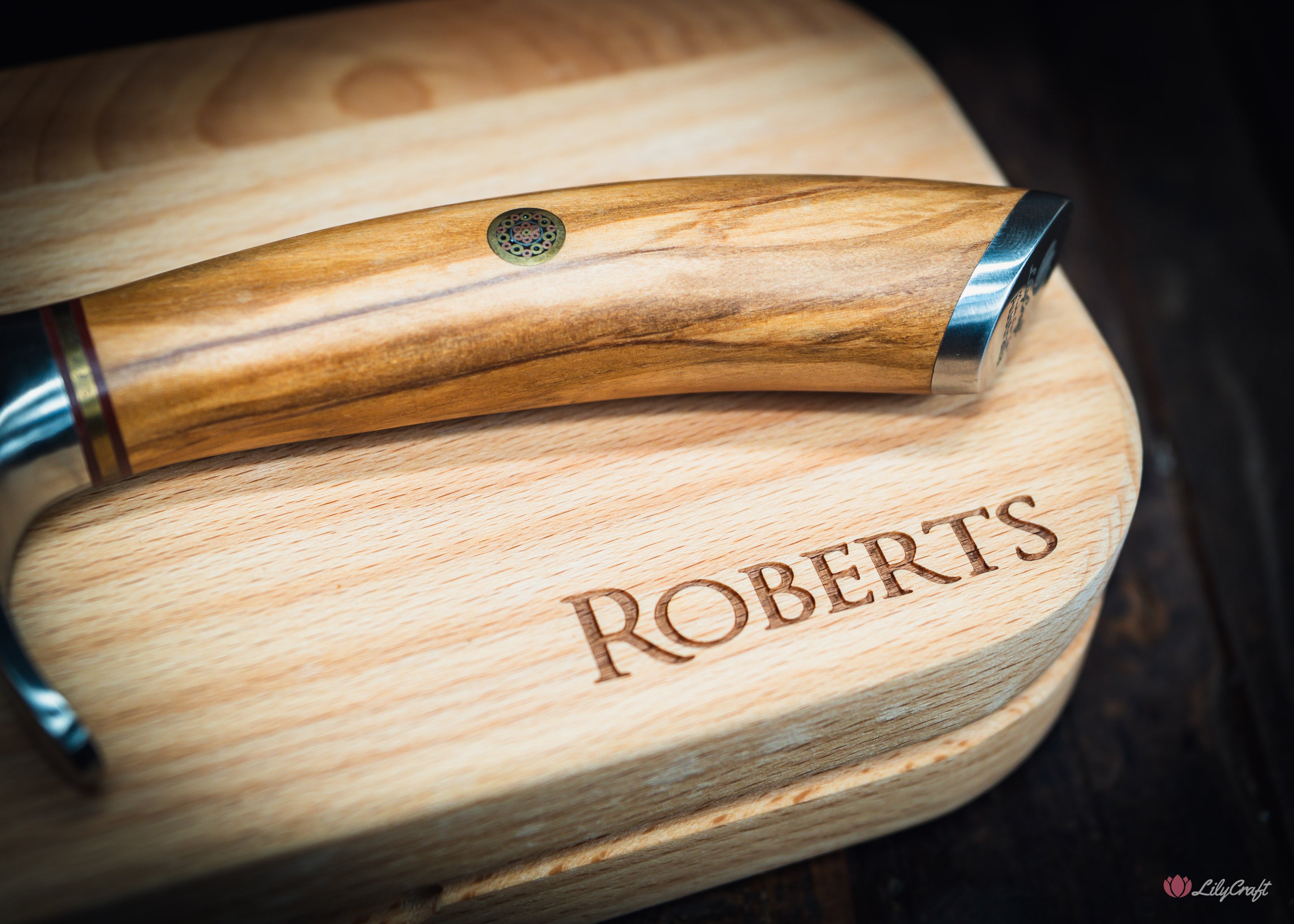 Personalised Damascus Steel Pizza Cutter
