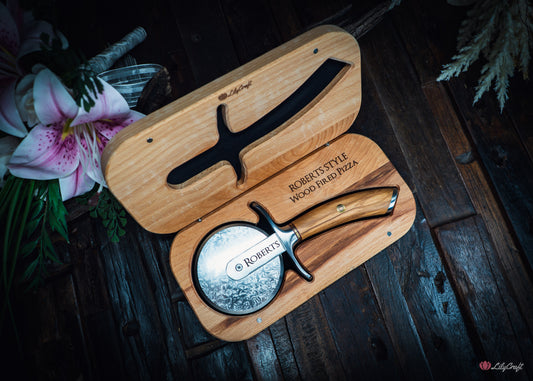 Personalised Damascus Steel Pizza Cutter
