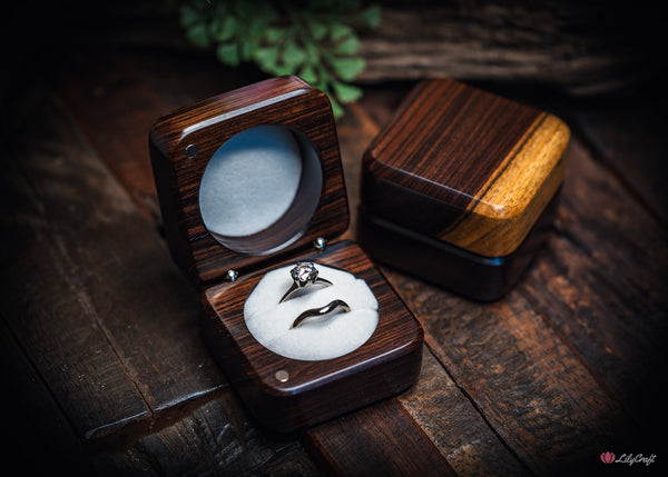 high end ring boxes made from wood