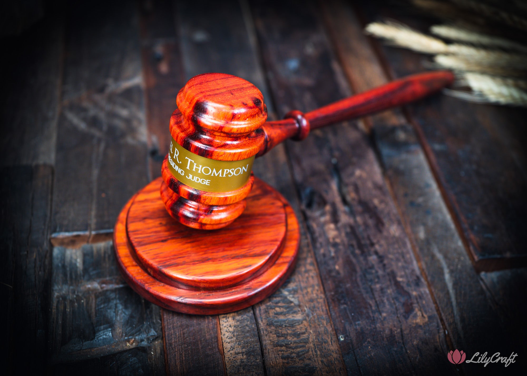 engraved retirement gavel for judge