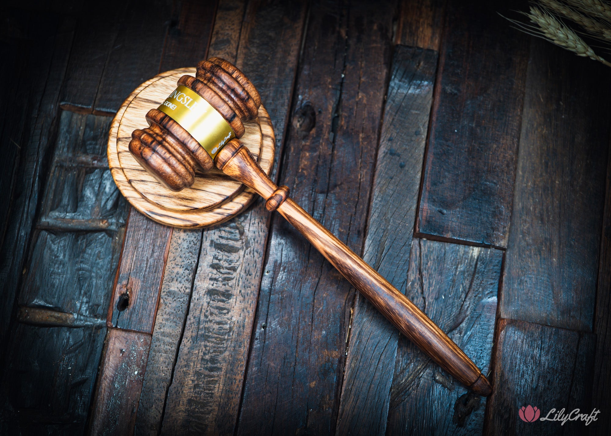 custom engraved gavel with logo