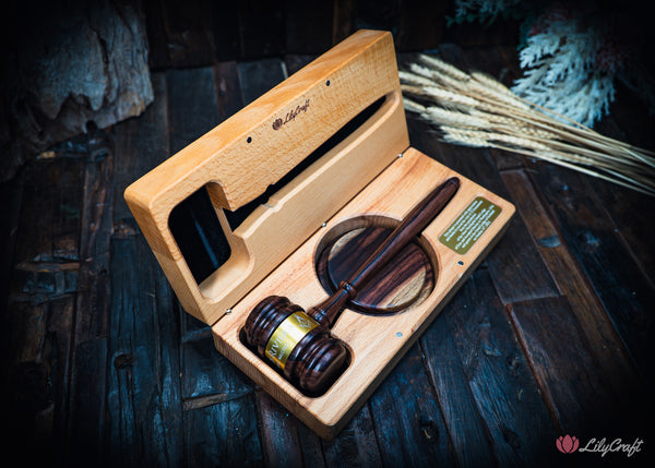 engraved legal gift gavel with lawyer’s name