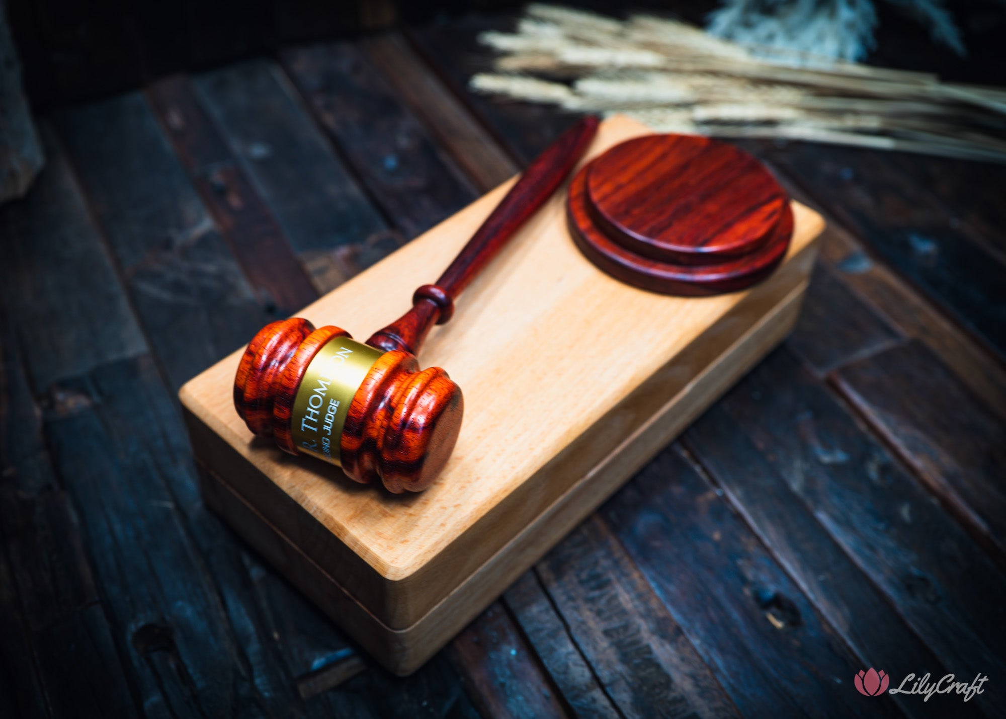 handcrafted judge gavel from African Padauk wood