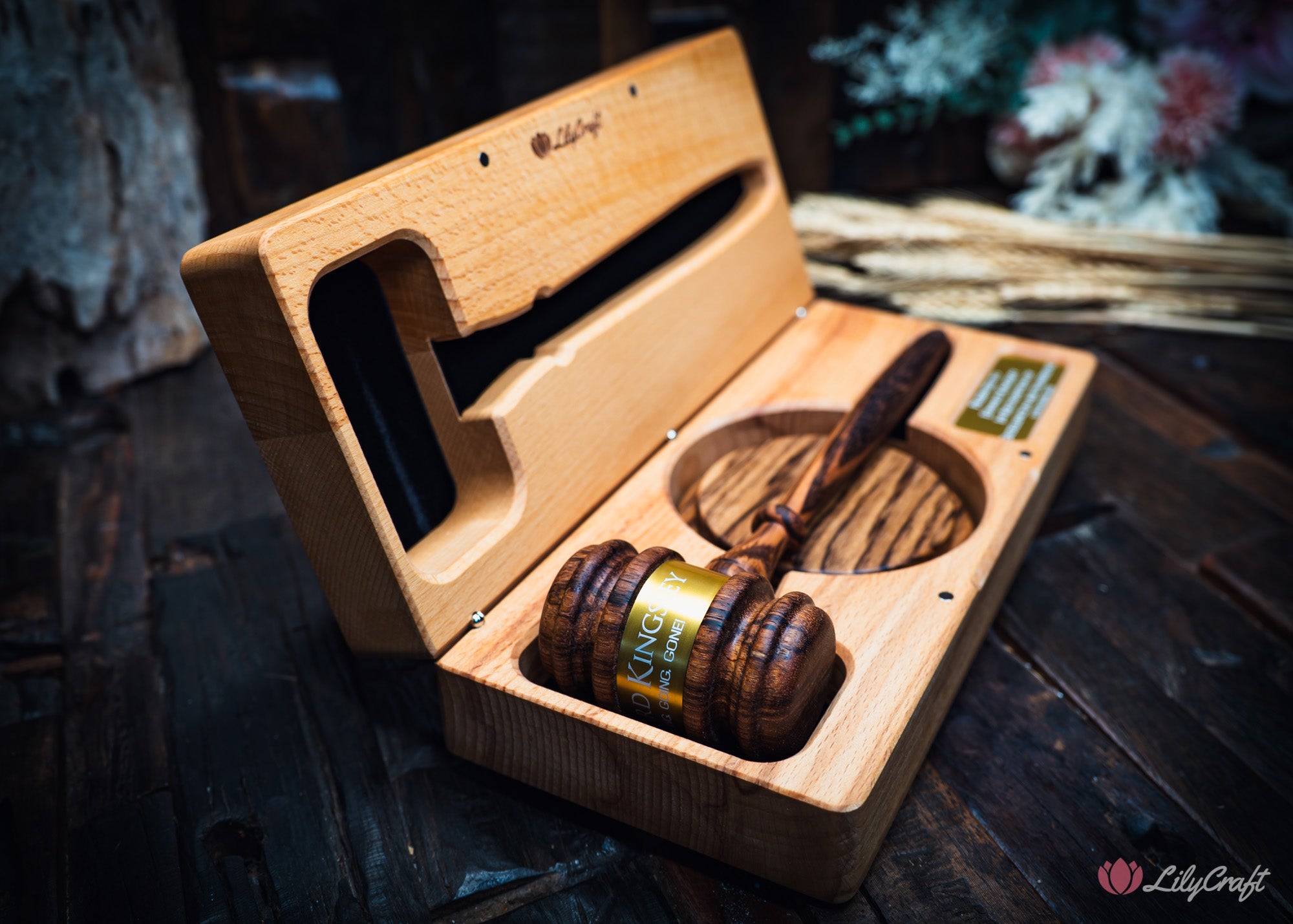 courtroom gavel set gift for retiring legal professional