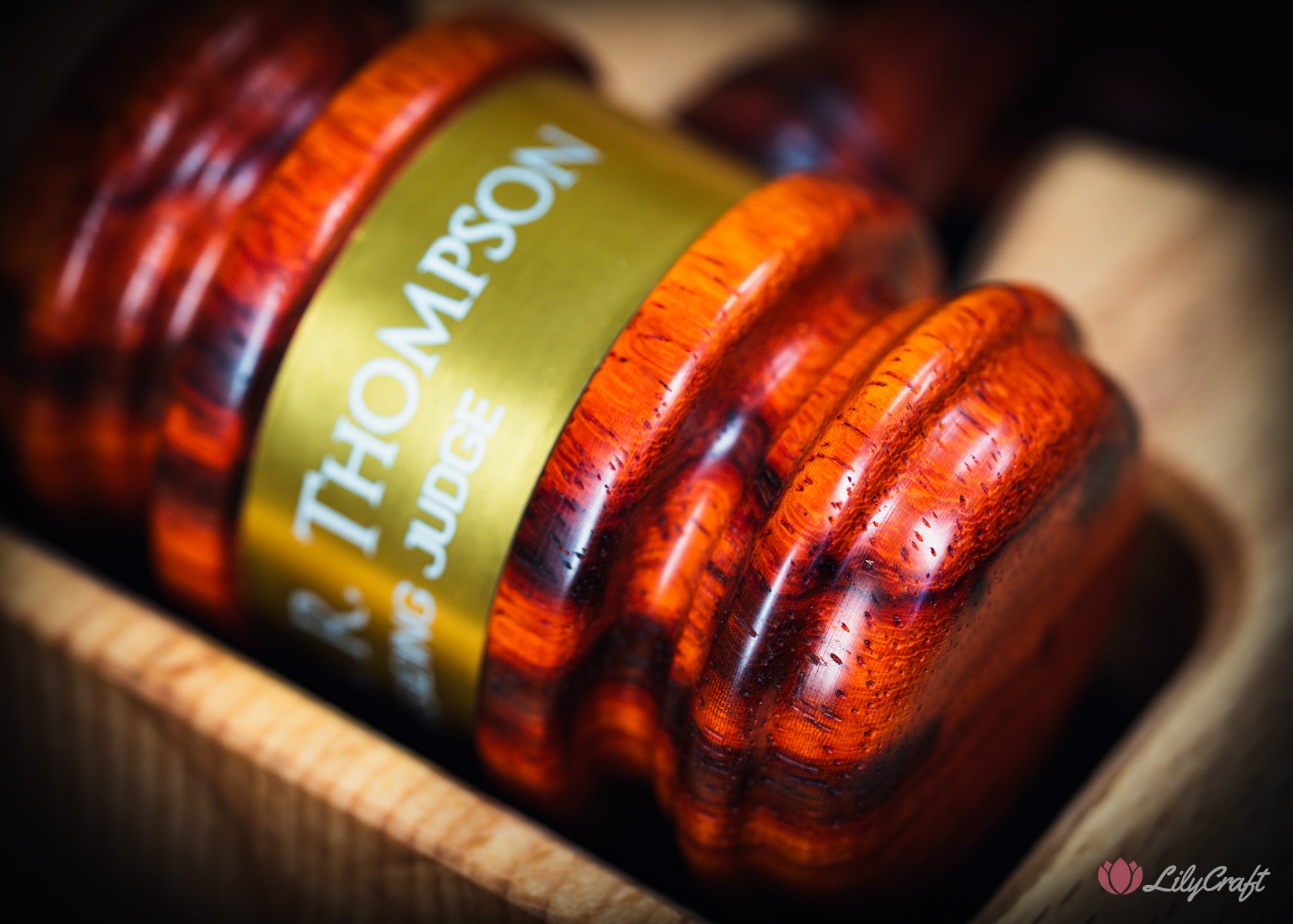 custom wooden gavel for auctions with sound block
