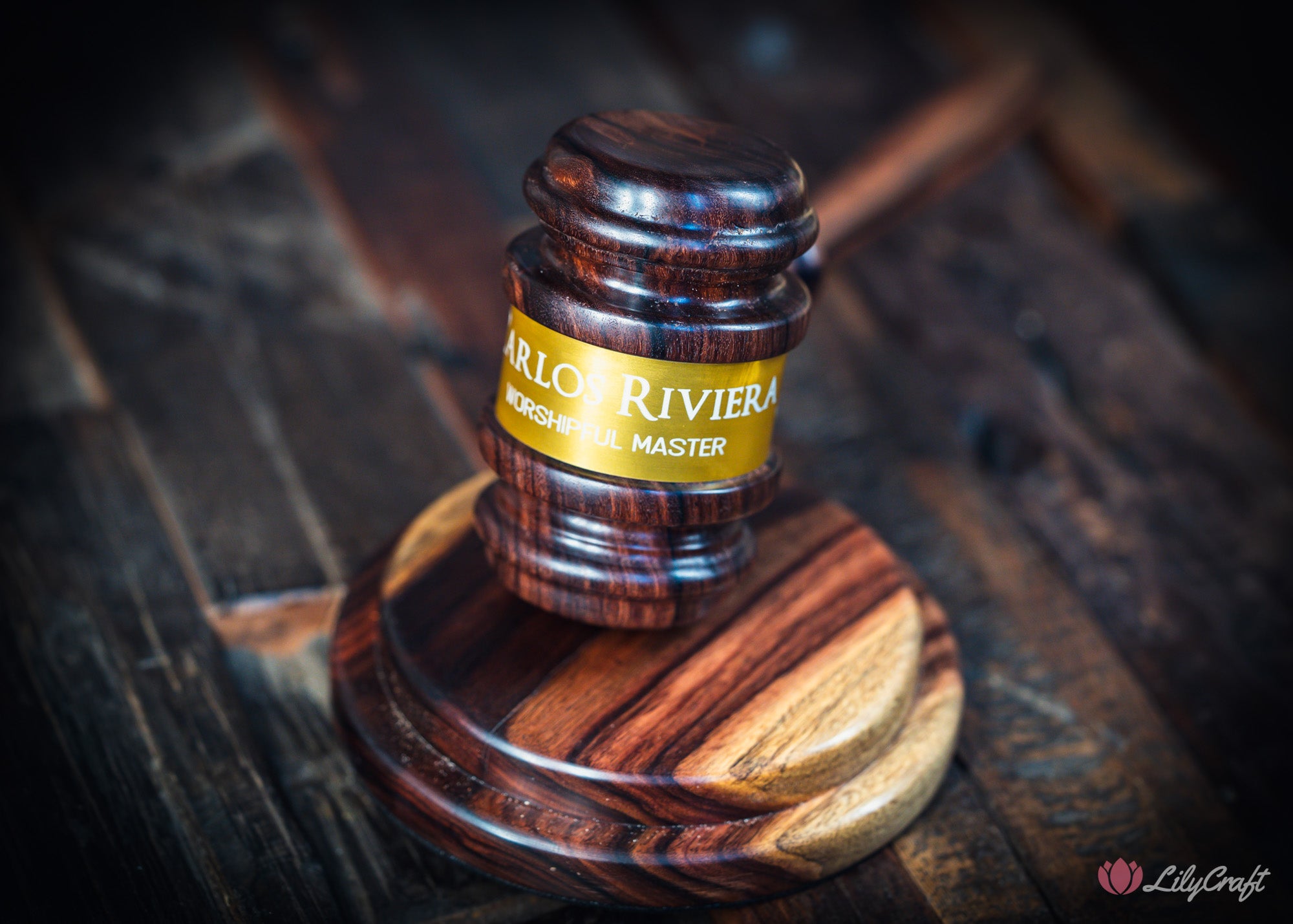 engraved gavel for masonic lodge