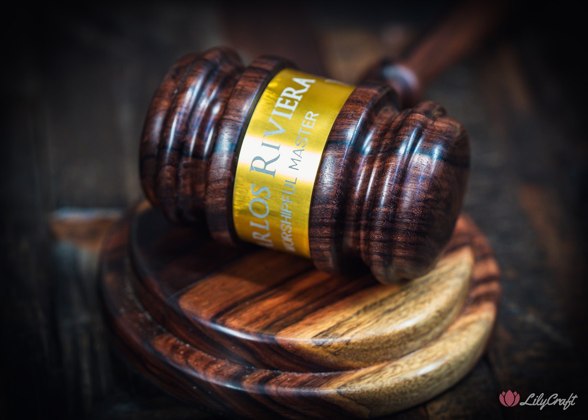 engraved boardroom gavel