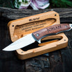 Personalized folding pocket knife with rosewood handle