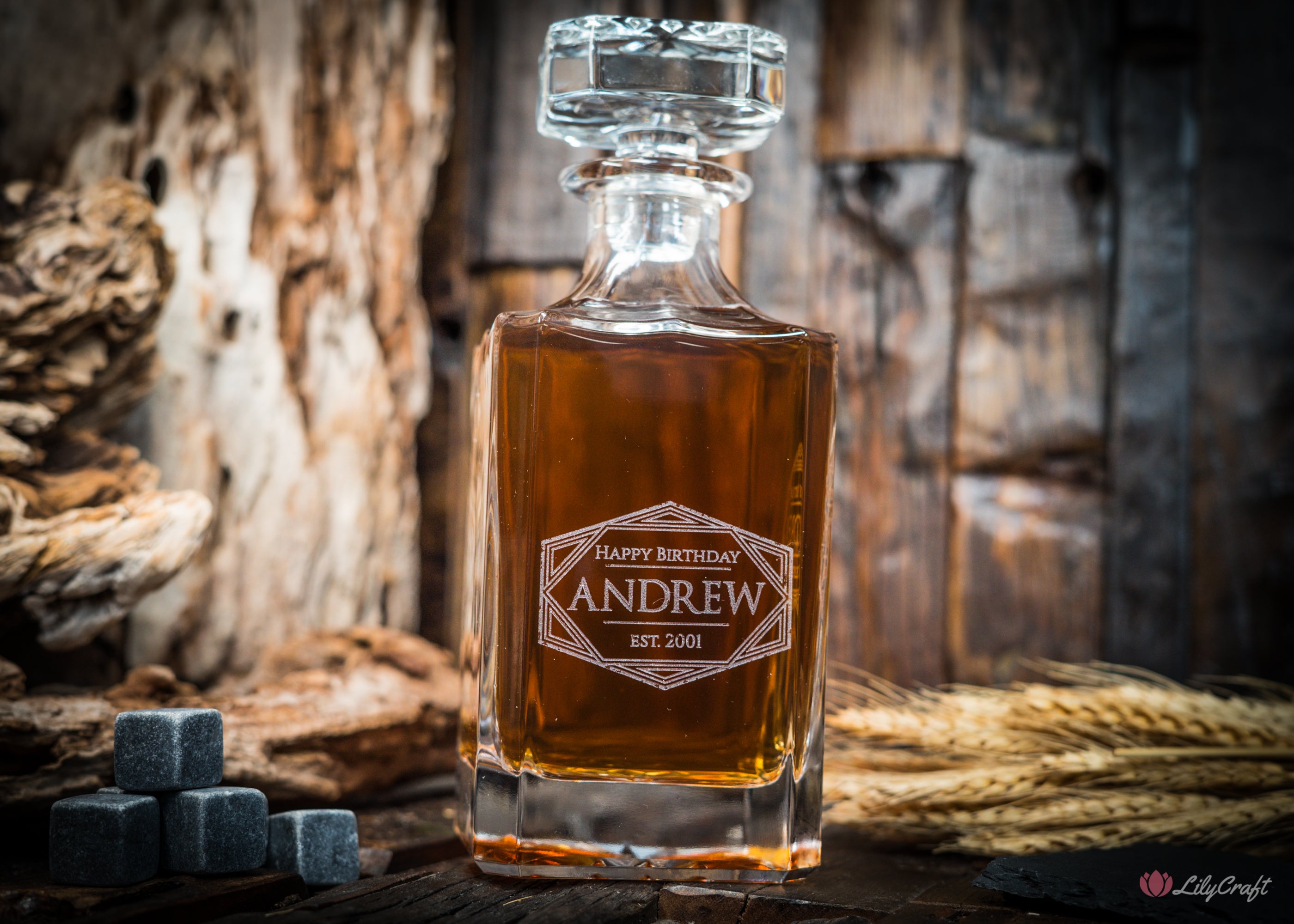 engraved scotch decanter