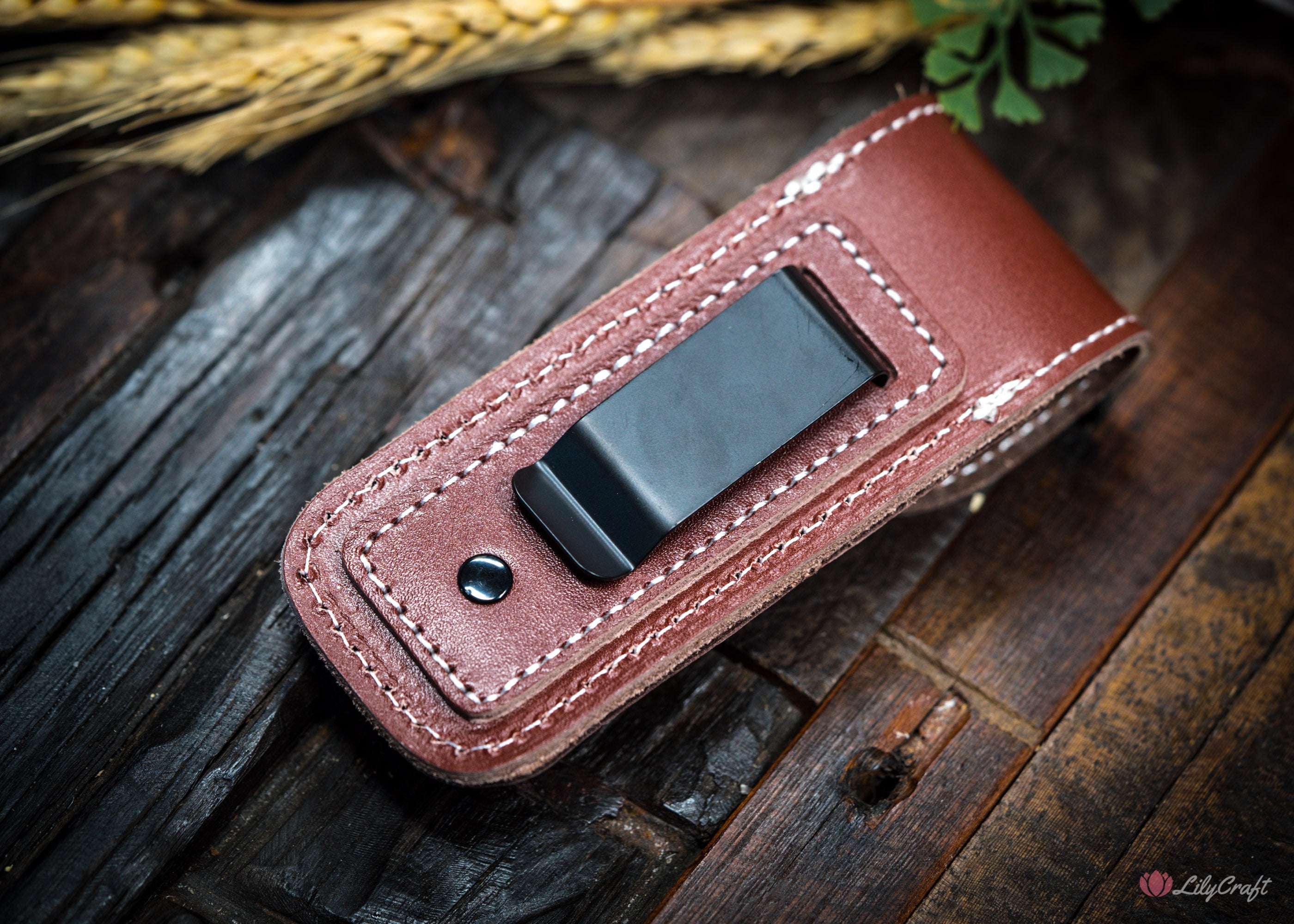 leather knife pouch with belt clip