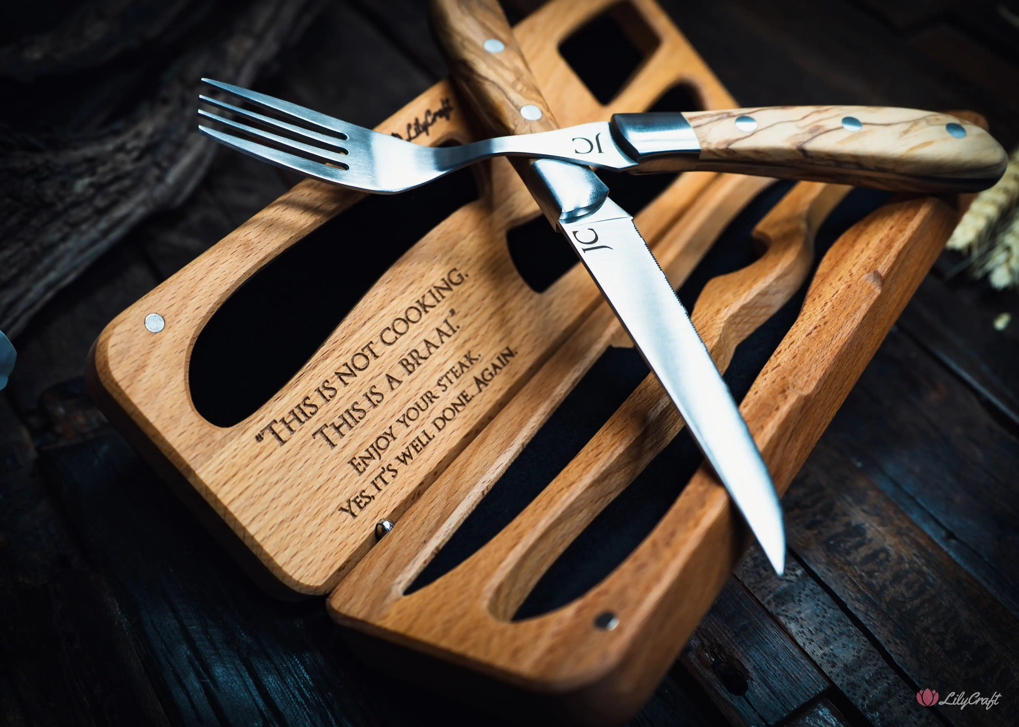 personalised steak knife and fork
