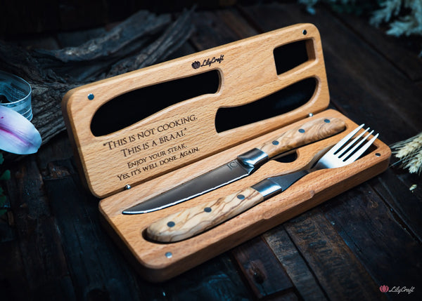 steak knife and fork gift set