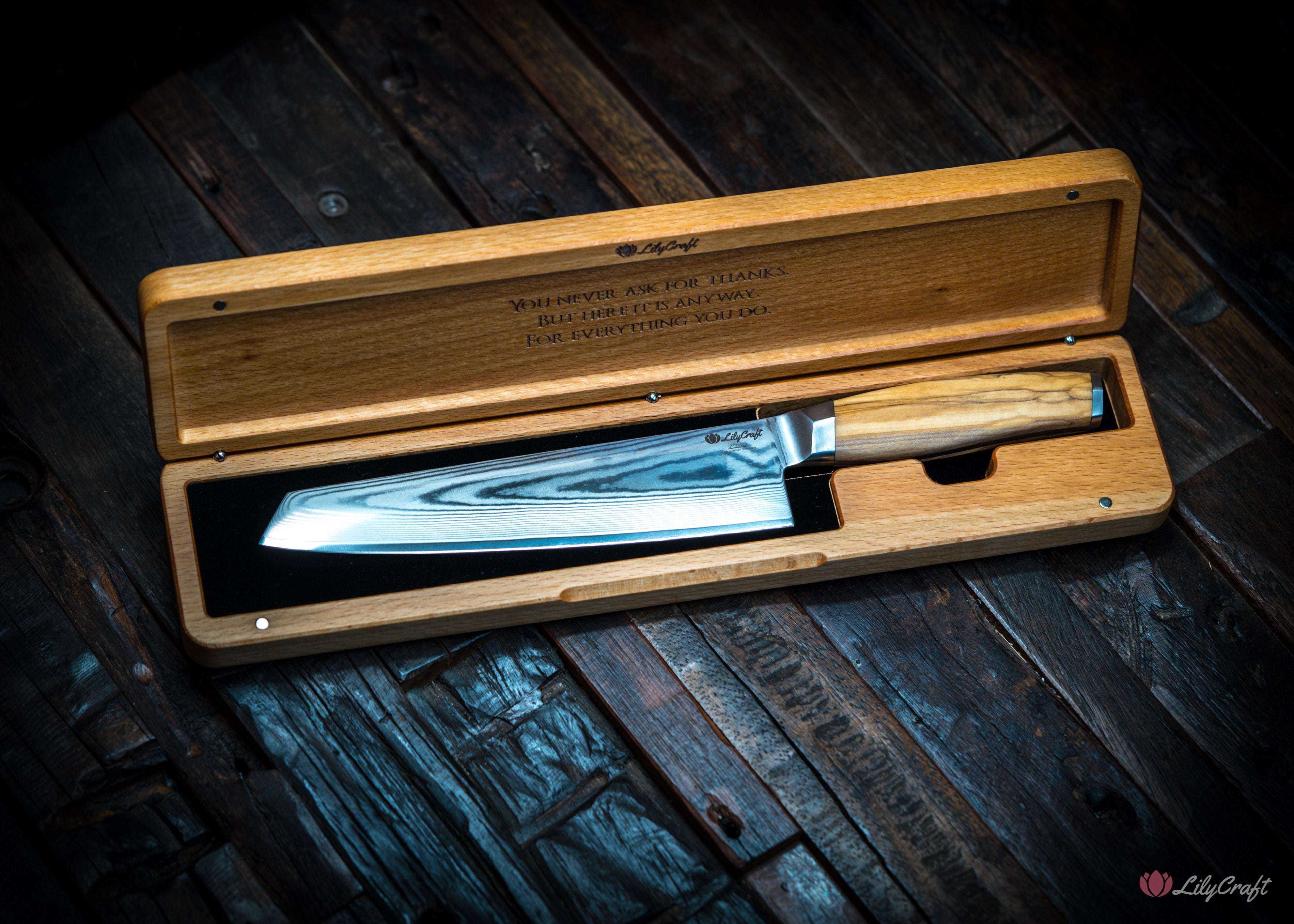 Personalised kitchen knife for dad or husband