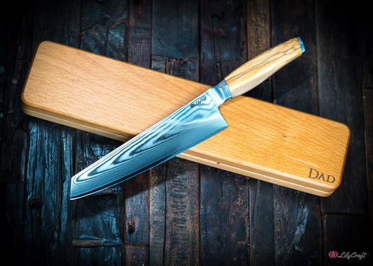 All-purpose Japanese-style knife with wood handle