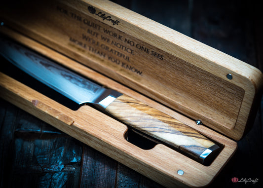 Personalised small cooking knife with gift box