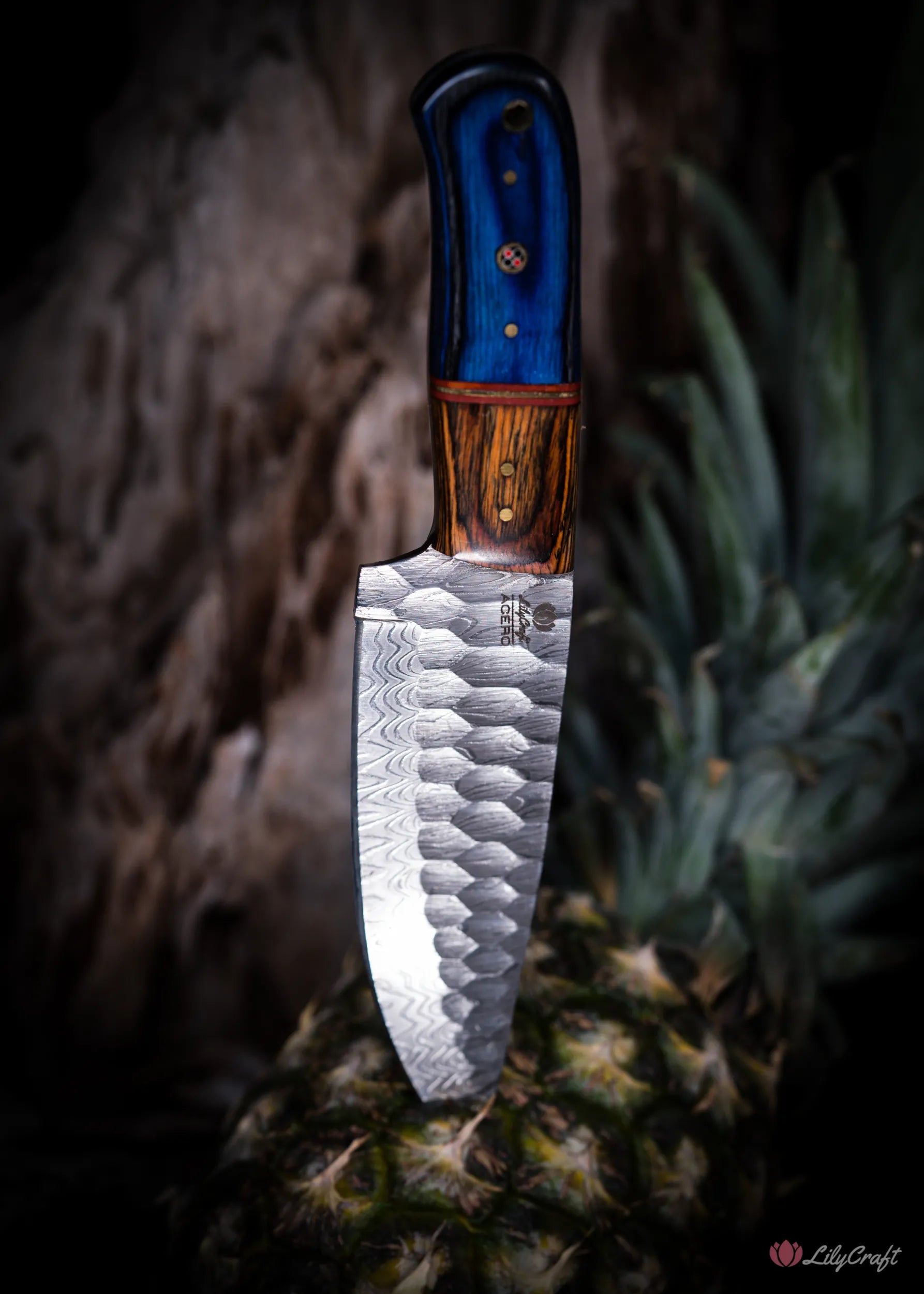 bushcraft kitchen knife stainless steel damascus personalised hunting knife