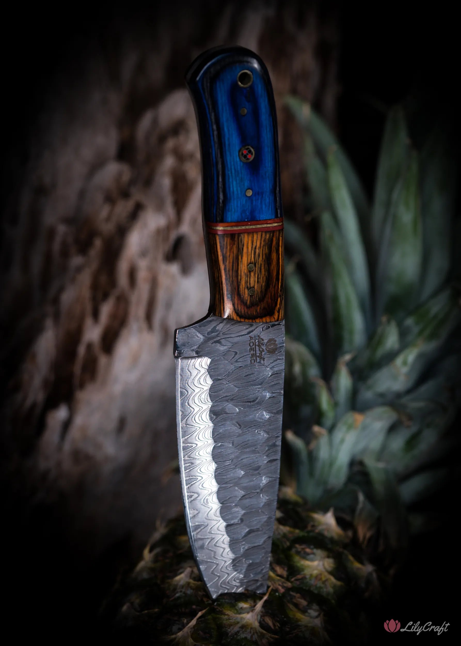 damascus steel knife for the camp kitchen