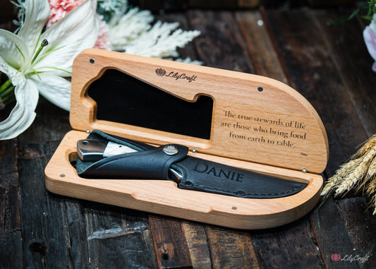 custom stag horn hunting knife