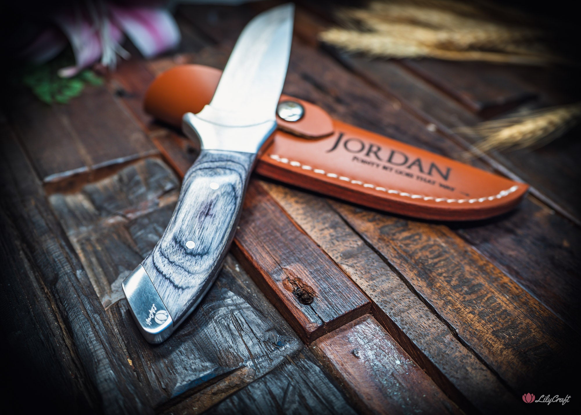 personalised leather sheath hunting knife gift