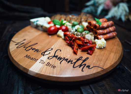 cherry wood cheese board personalised