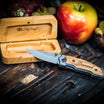 engraved pocket knife with wooden gift box
