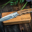 Personalised folding knife with wooden gift box 