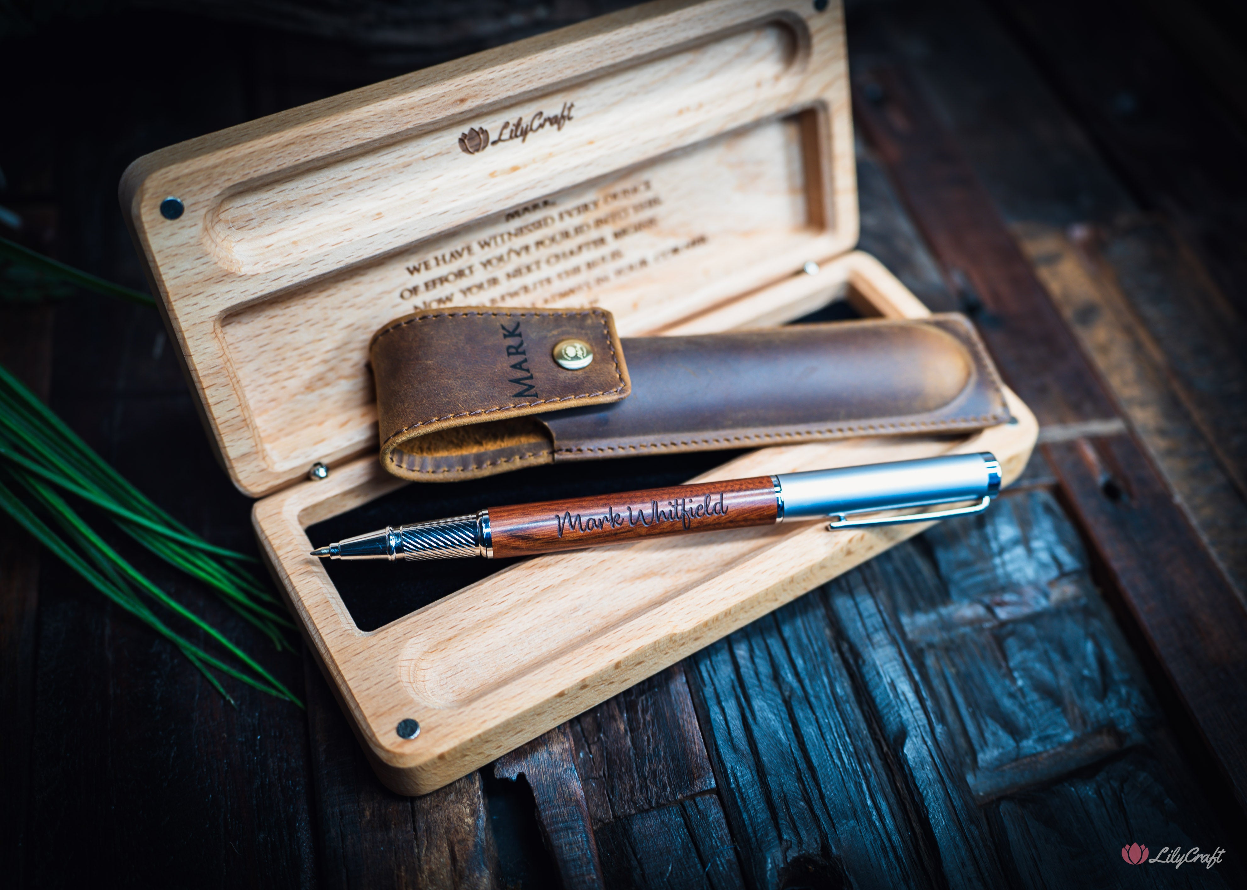 luxury engraved ball point pen gift set for him