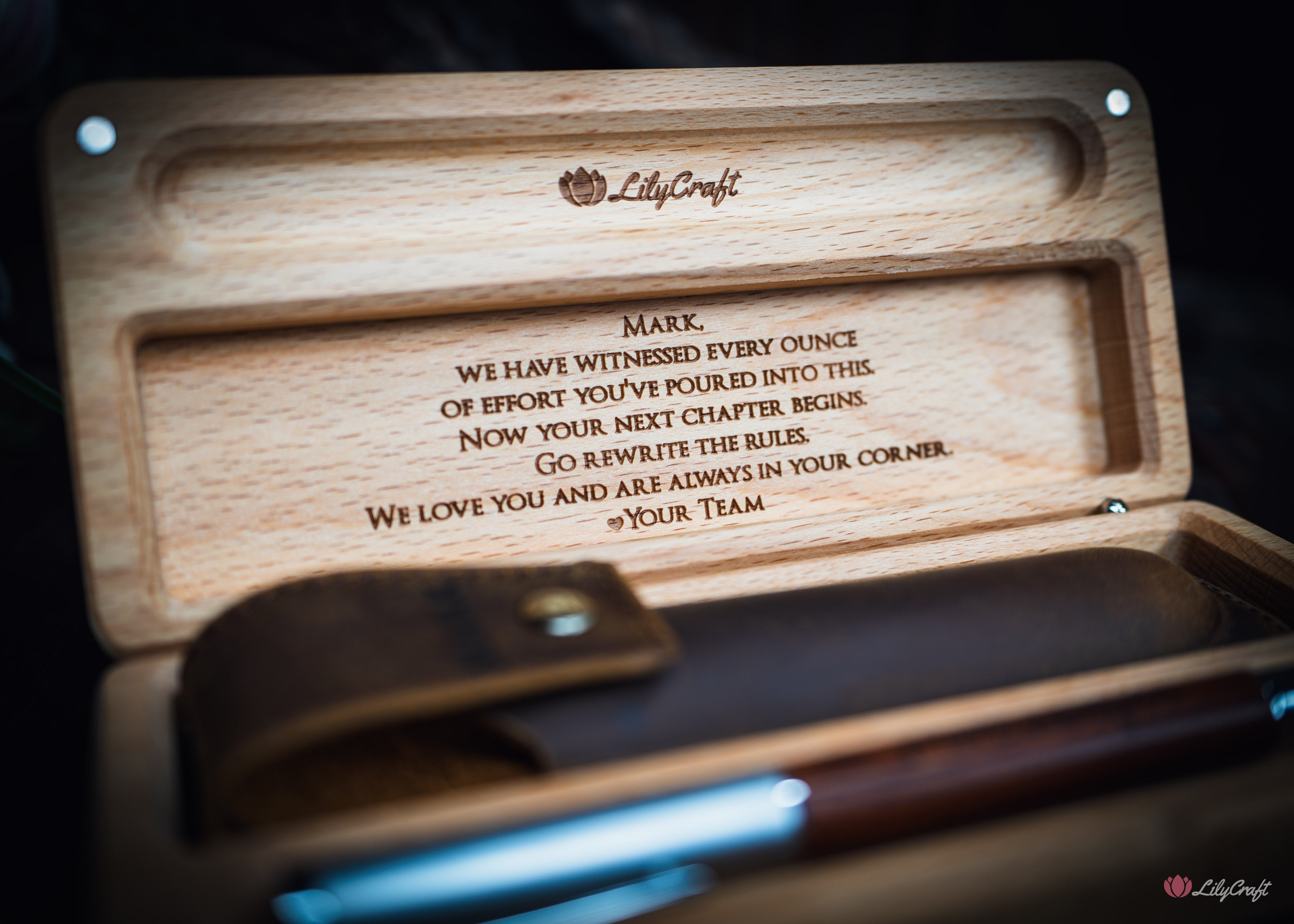 custom timber pen set