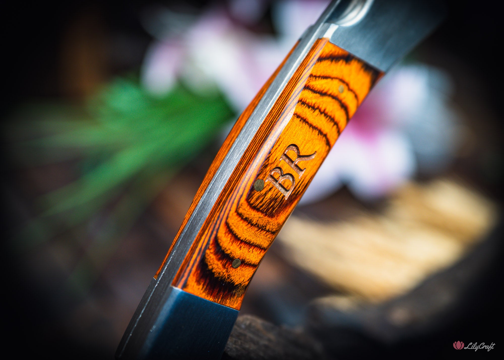 custom mens pocket knife with wooden gift box