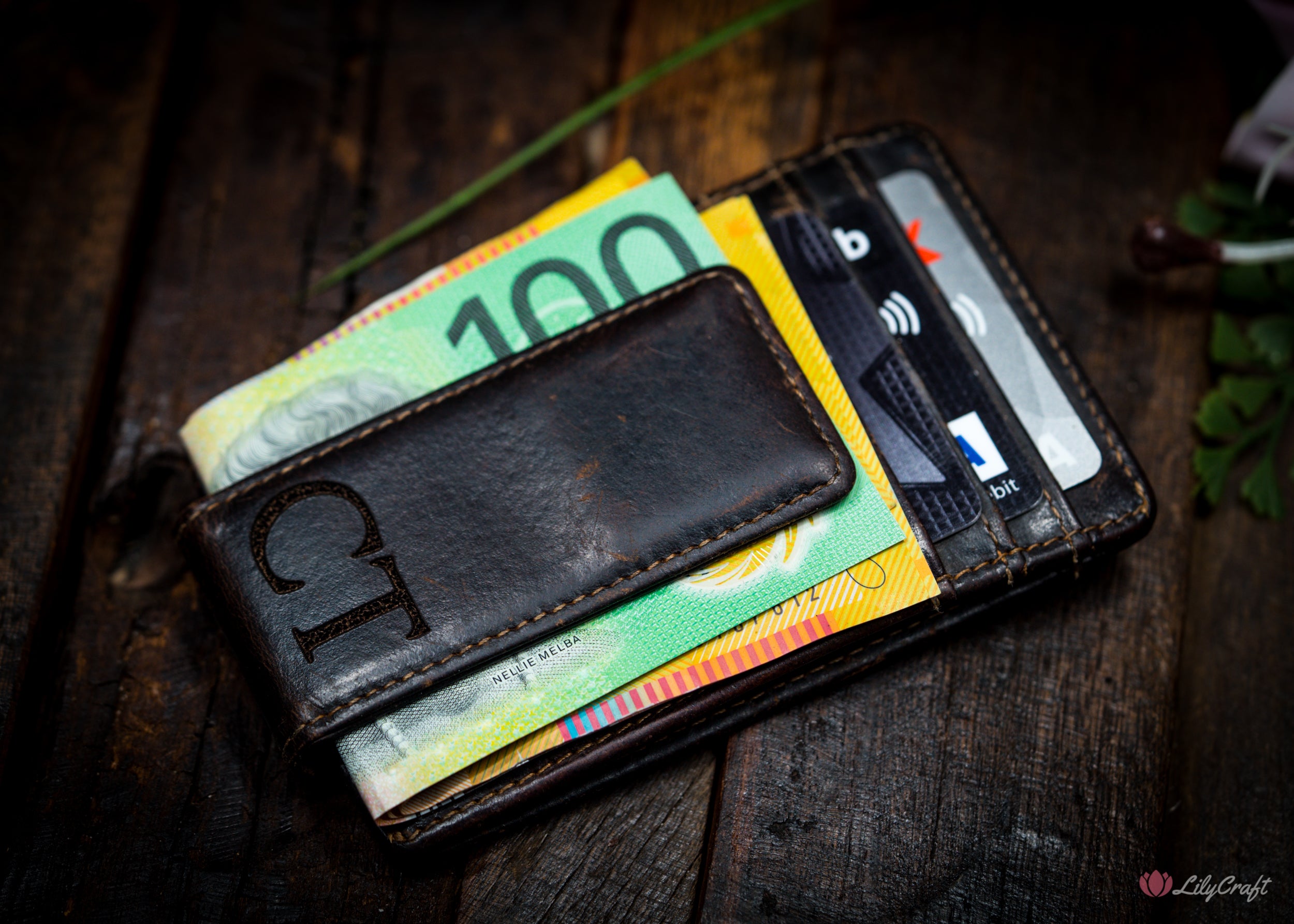 personalised money clip wallet for men