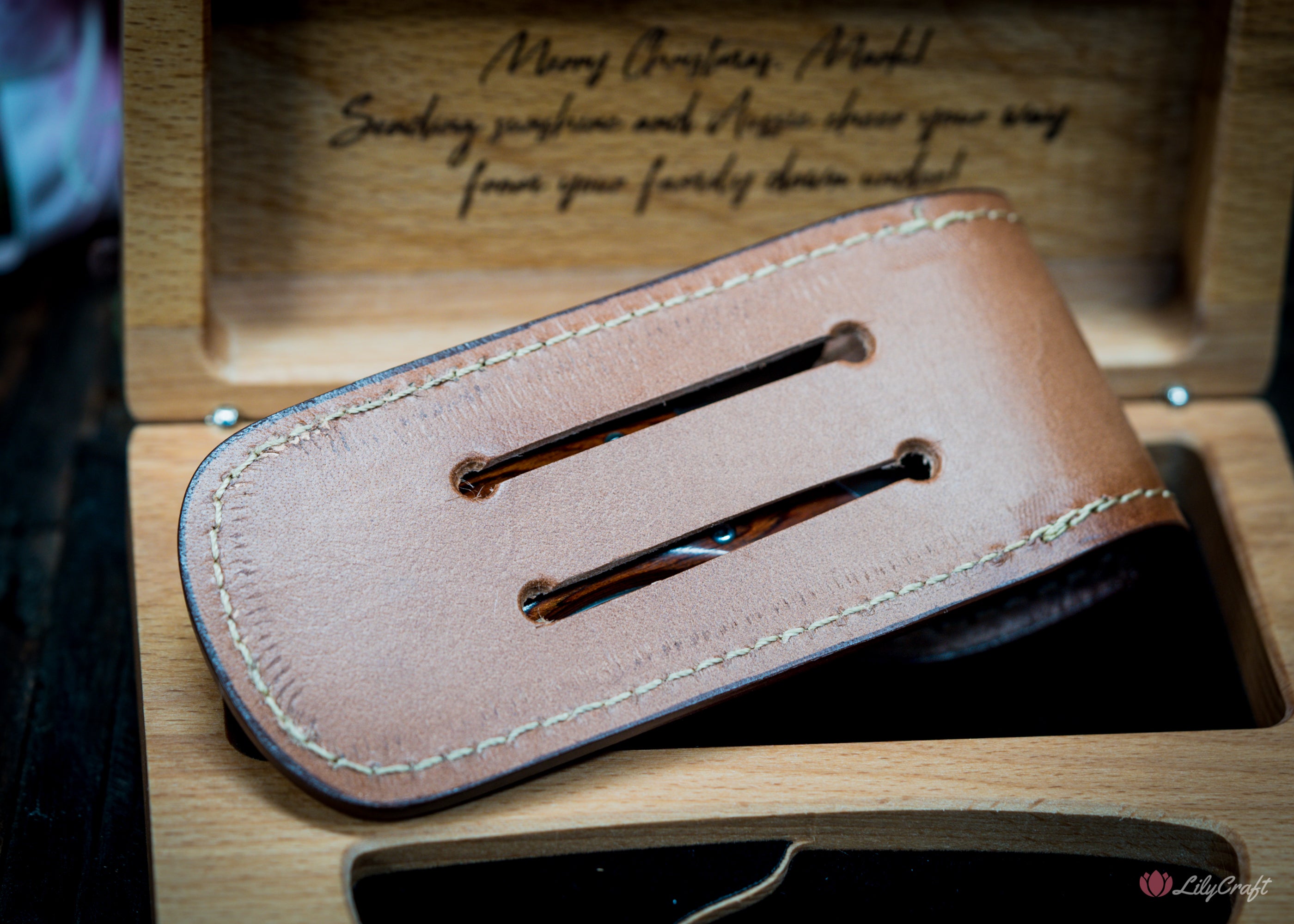 personalised leather knife sheath