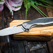 personalised flip pocket knife carbon fiber