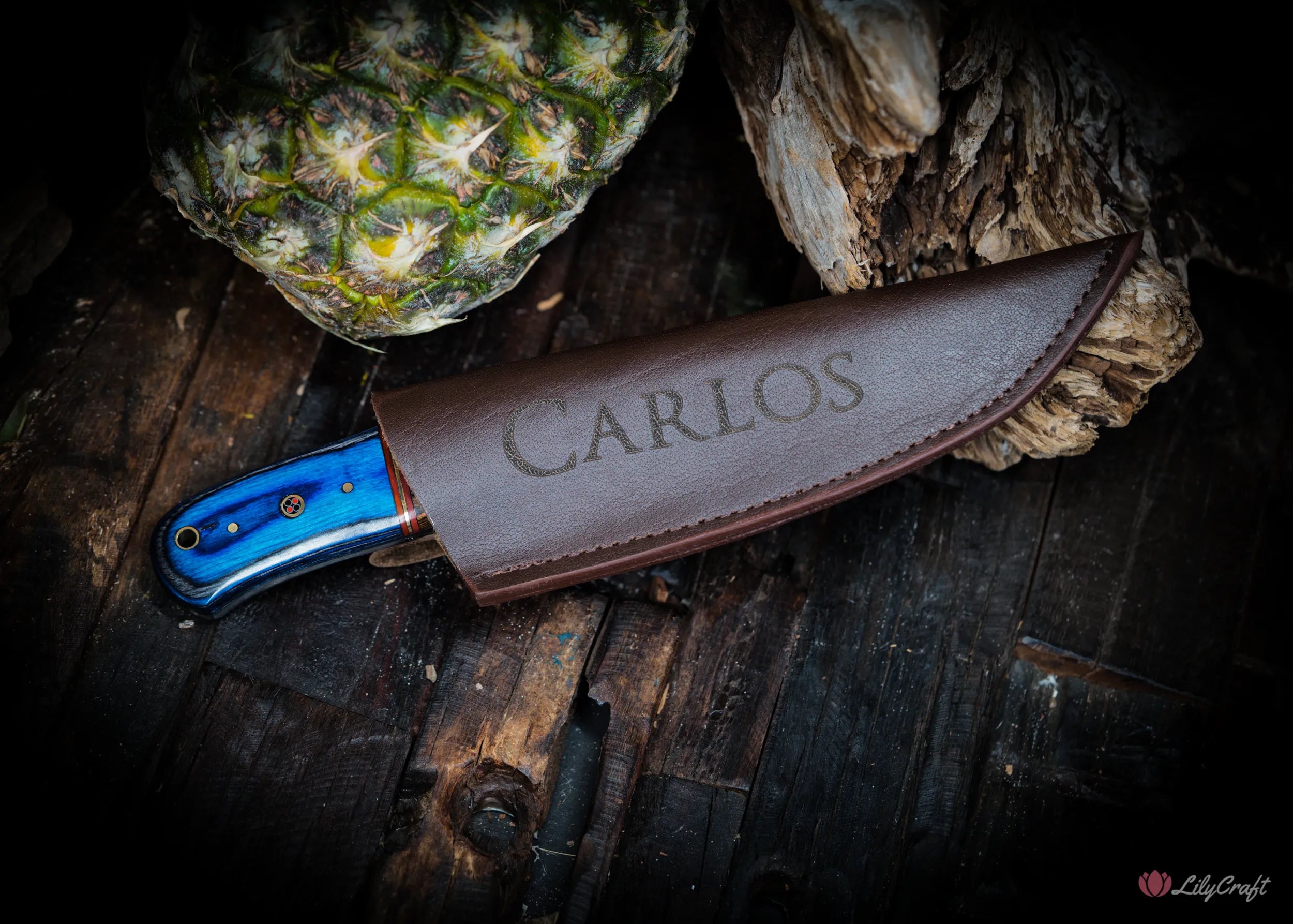 personalised hunting knife with engraved leather sheath hunting cooking knife